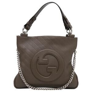 Gucci Quilted Leather Blondie NM Diagonal Tote Gray